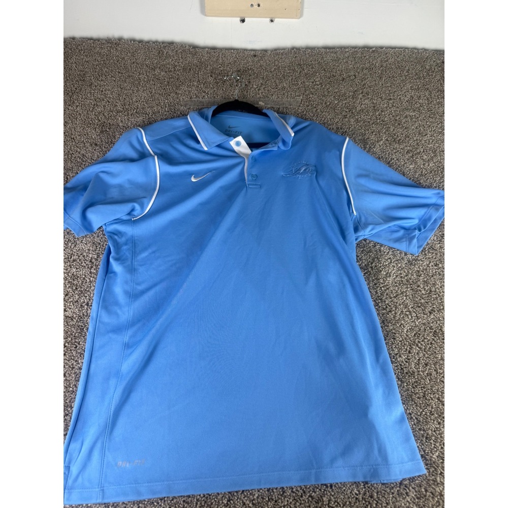 Nike Dri-FIT Mens Miami Dolphins Polo Shirt Light Blue Size Large NFL Golf L